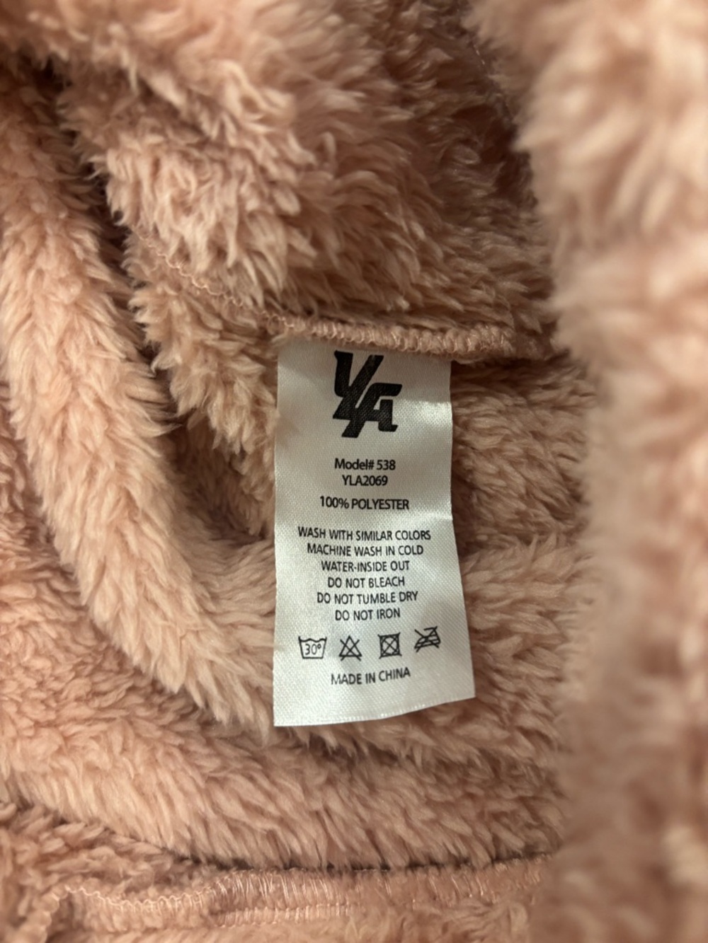 YoungLa Kangaroo Teddy Fleece Sherpa Hoodie Salmon Pink Men's XL - Picture 8 of 8